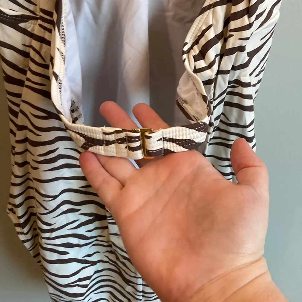 Lelani XL swim suit - brown zebra print!